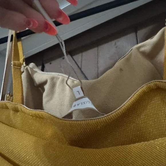 JLUXLABEL - Yellow Catalina Lurex Knit Maxi Dress - Picture 6 of 7